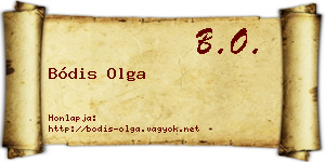 Bódis Olga névjegykártya